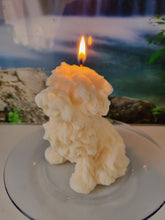 Load image into Gallery viewer, Handmade 100% white Beeswax Candle with free iron plate - Lemongrass scented
