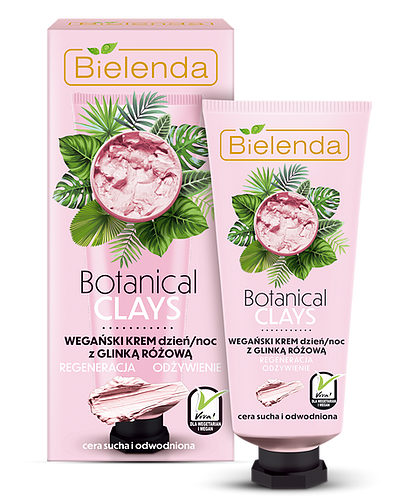 BIELENDA BOTANICAL CLAYS Vegan face CREAM with pink clay day/night 50 ml