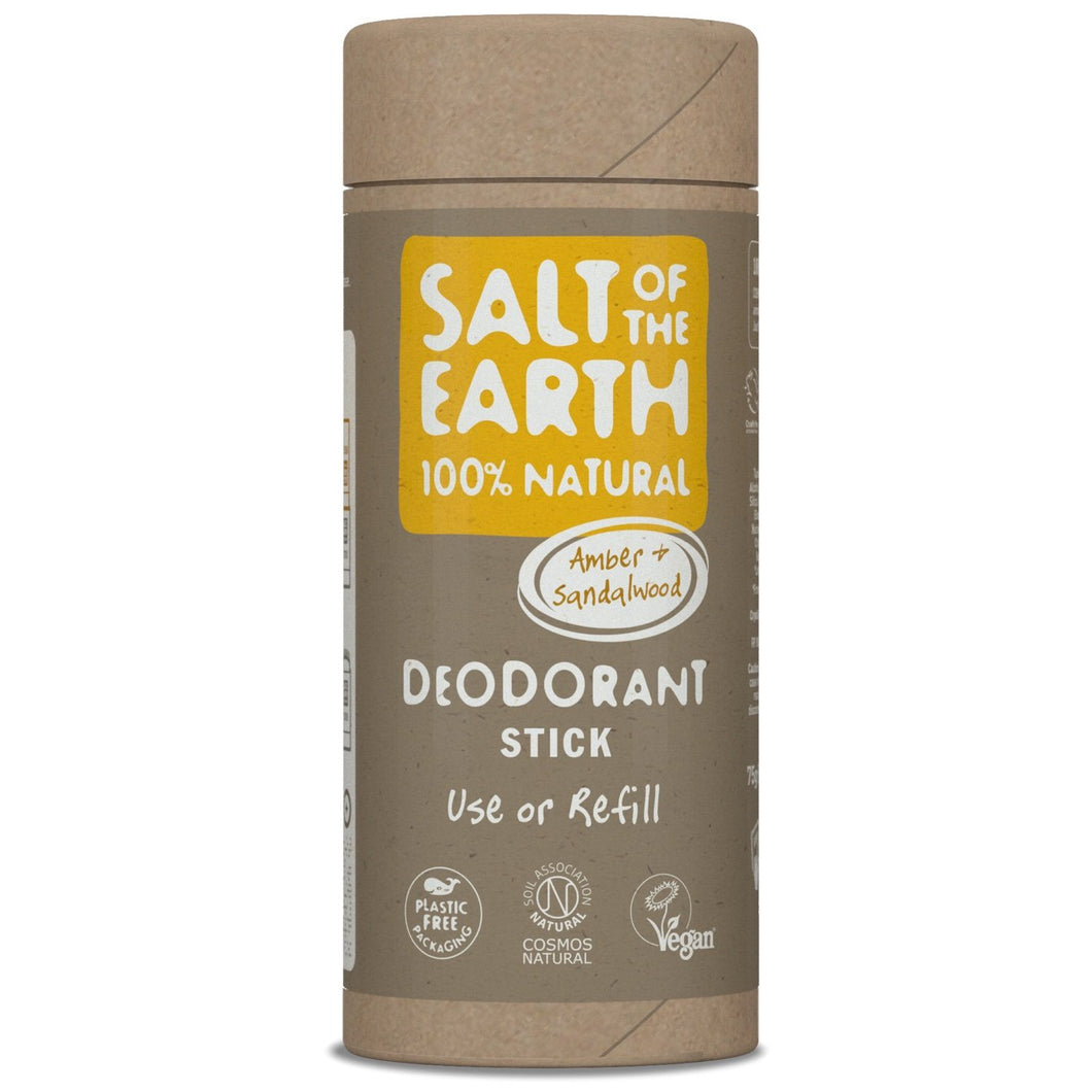 Salt of the Earth Amber & Sandalwood Deodorant Stick - plastic free